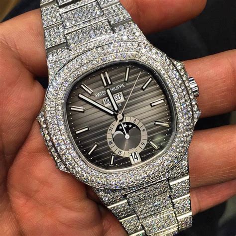 patek philippe silver diamond|Patek Philippe iced out.